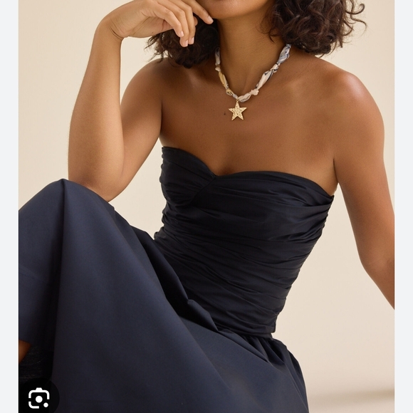 Altar'd State Midnight Blue Strapless Midi Dress - Picture 6 of 12
